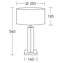 Dana Taffellamp H560 Oiled Oak - Herzblut - Koop Online -Woonverlichting Winkel 4021273010790dana bordlampe h5604