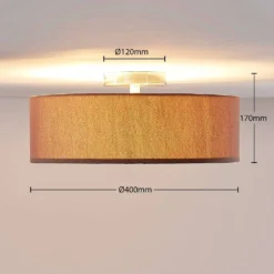 Sebatin Plafondlamp Ø40 Brown/White/Nickel - Lindby - Koop Online -Woonverlichting Winkel 42510965031353