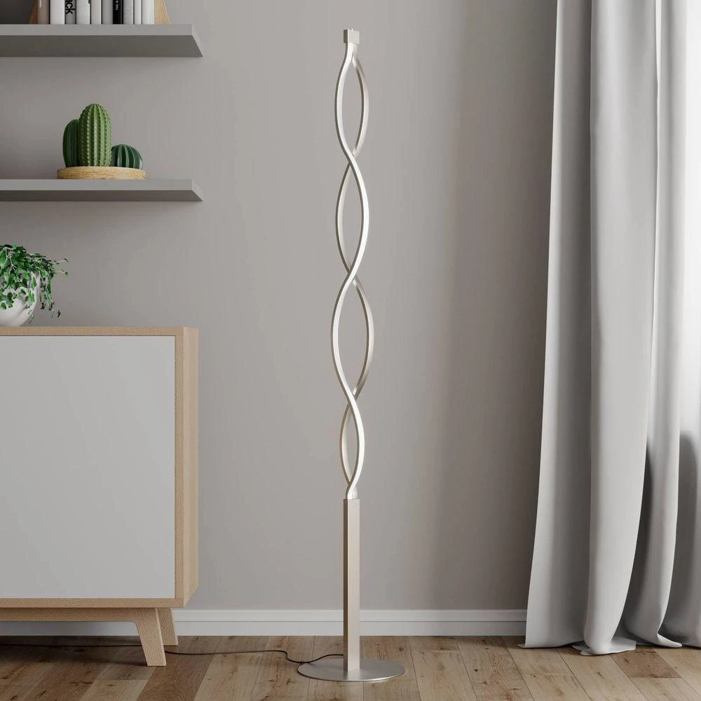 Auron Vloerlamp Nickel/White - Lindby - Koop Online 3 Auron Vloerlamp Nickel/White - Lindby - Koop Online - Afbeelding 3