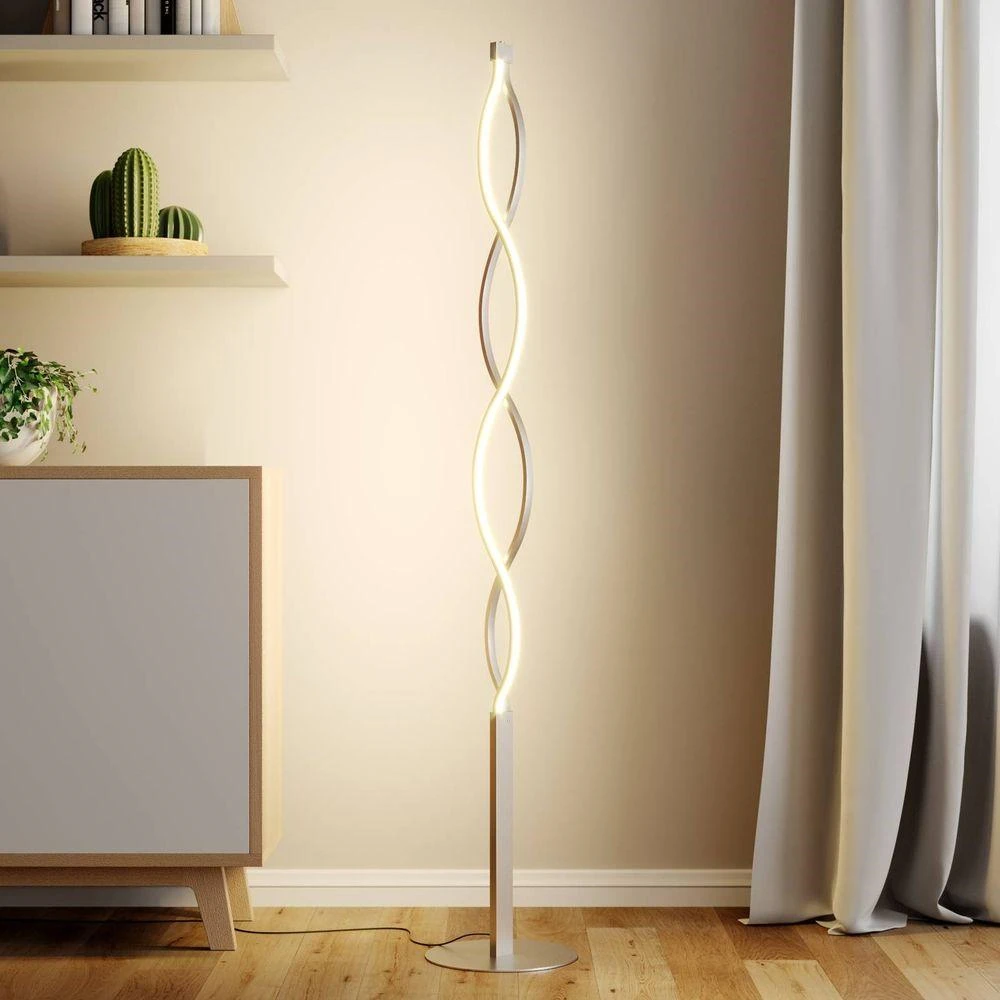 Auron Vloerlamp Nickel/White - Lindby - Koop Online 4 Auron Vloerlamp Nickel/White - Lindby - Koop Online - Afbeelding 4