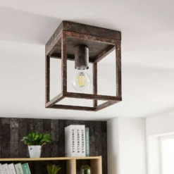 Emin Plafondlamp Rust - Lindby - Koop Online -Woonverlichting Winkel 42510965357923