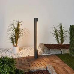 Tomas Buiten Tuinlamp H75 Dark Grey/White - Lucande - Koop Online -Woonverlichting Winkel 42510965476964