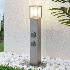 Caspa Buiten Tuinlamp Steel/Clear - Lindby - Koop Online -Woonverlichting Winkel 42510965495463