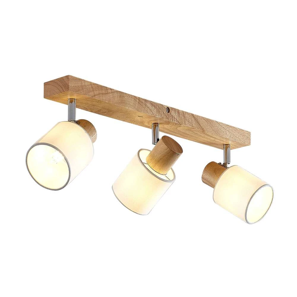 Wanessa 3 Plafondlamp Wood/White - Lindby - Koop Online 1 Wanessa 3 Plafondlamp Wood/White - Lindby - Koop Online