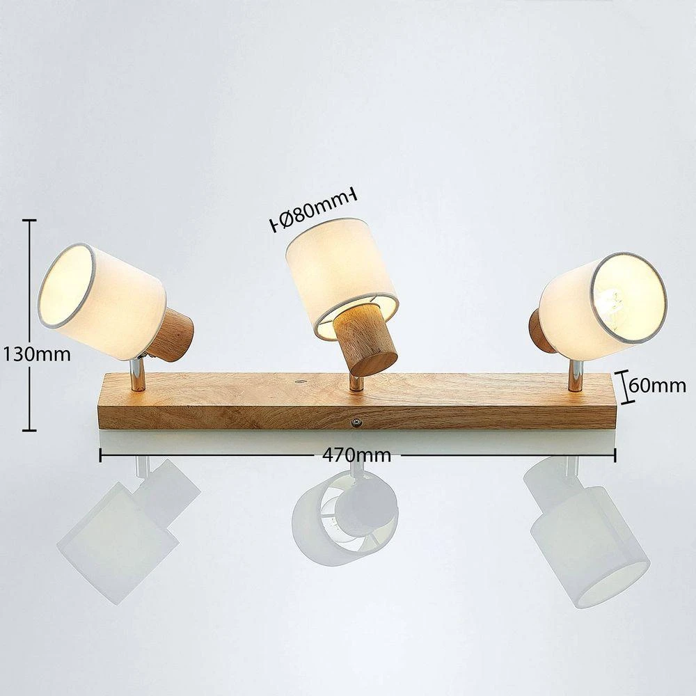Wanessa 3 Plafondlamp Wood/White - Lindby - Koop Online 4 Wanessa 3 Plafondlamp Wood/White - Lindby - Koop Online - Afbeelding 4