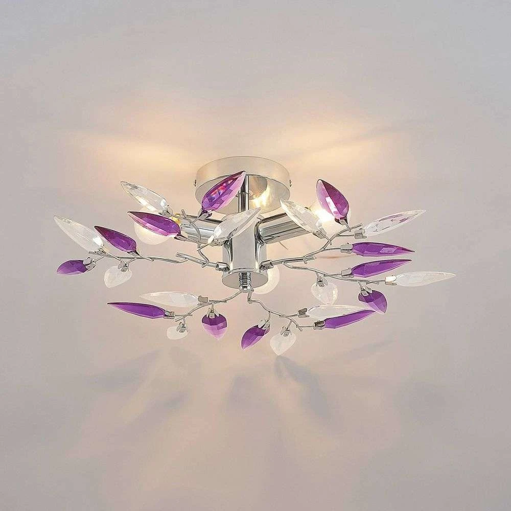 Nursah Plafondlamp Ø45 Chrome/Violett - Lindby - Koop Online 4 Nursah Plafondlamp Ø45 Chrome/Violett - Lindby - Koop Online - Afbeelding 4