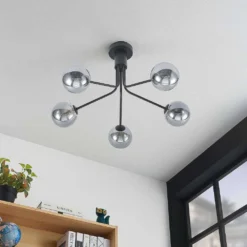 Wynina 5 Plafondlamp Black/Smoke - Lucande - Koop Online -Woonverlichting Winkel 42519117044713