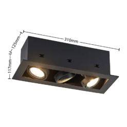 Taneja 3 Ingebouwd Spot Black - Arcchio - Koop Online -Woonverlichting Winkel 42519117081584