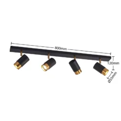 Evaro 4 Plafondlamp Black/Gold - Arcchio - Koop Online -Woonverlichting Winkel 42519117275934