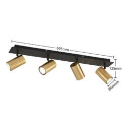 Joffrey 4 Plafondlamp L70 Brass - Lindby - Koop Online -Woonverlichting Winkel 4251911728545 4