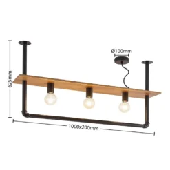 Kirista 3 Plafondlamp Wood - Lindby - Koop Online -Woonverlichting Winkel 42519117347755