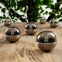 Martjeka 6 Psc. LED Solar Cell Lamp Steel - Lindby - Koop Online -Woonverlichting Winkel 42519117355053