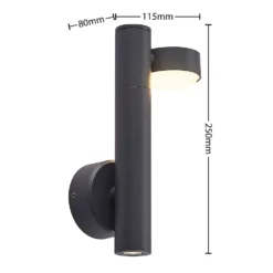 Kynlee 2 LED Buiten Wandlamp Dark Grey - Lucande - Koop Online 10 Kynlee 2 LED Buiten Wandlamp Dark Grey - Lucande - Koop Online -Woonverlichting Winkel 42519117362676