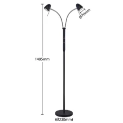 Shreena 2 Vloerlamp Black - Lindby - Koop Online -Woonverlichting Winkel 42519117445834