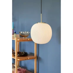 Serene Hanglamp Ø32 Opal/Brass - Hübsch - Koop Online -Woonverlichting Winkel 57127721131104