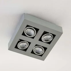 Vince 4 Plafondlamp Square Silvergrey - Arcchio - Koop Online -Woonverlichting Winkel 62911065568415
