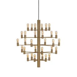 Woonverlichting Winkel 16 Manola 30 Kroonluchter Satin Brass - Herstal - Koop Online