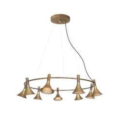 Megafon 9 Kroonluchter Raw Brass - Konsthantverk - Koop Online