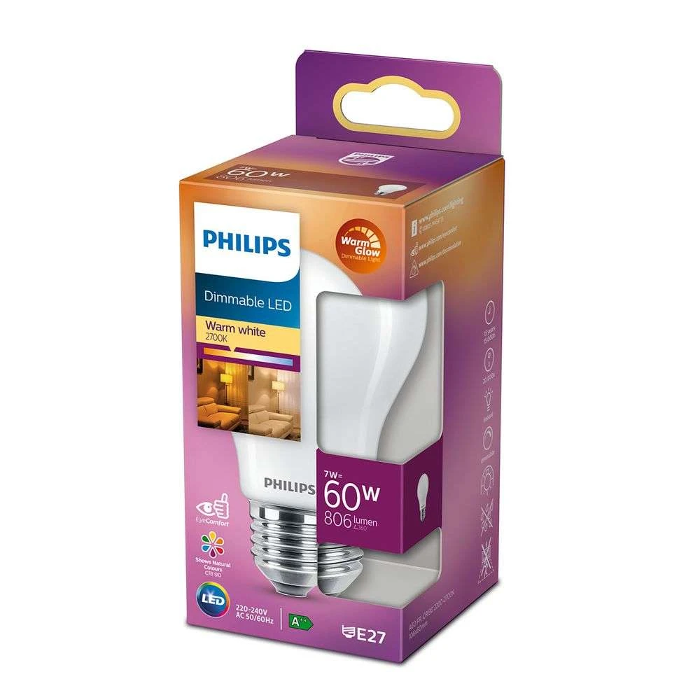 Lichtbron LED 7W Plastic Warmglow (806Lm) Dimbaar E27 - Philips - Koop Online 3 Lichtbron LED 7W Plastic Warmglow (806Lm) Dimbaar E27 - Philips - Koop Online - Afbeelding 3