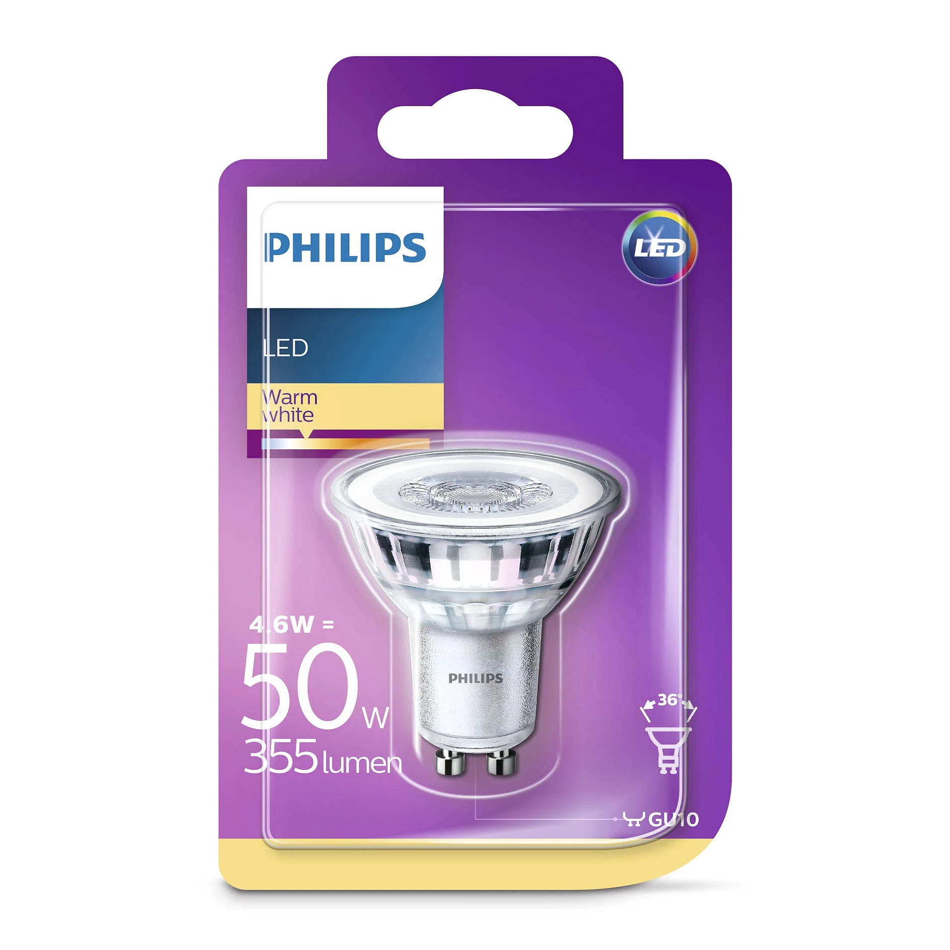Lichtbron LED 4,6W (50W/355Lm) GU10 - Philips - Koop Online 2 Lichtbron LED 4,6W (50W/355Lm) GU10 - Philips - Koop Online - Afbeelding 2