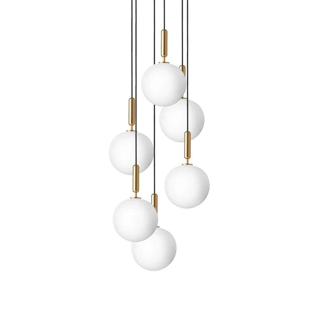 Miira 6 Large Kroonluchter Brass/Opal White - Nuura - Koop Online 1 Miira 6 Large Kroonluchter Brass/Opal White - Nuura - Koop Online